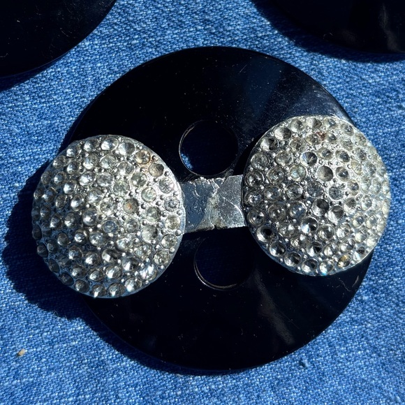 Vintage Bakelite & Rhinestone Buckles - Picture 3 of 11